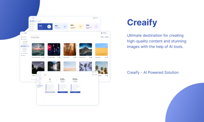 CreAify - SAAS Ready OpenAI Content Writing and Images Creation Assistant